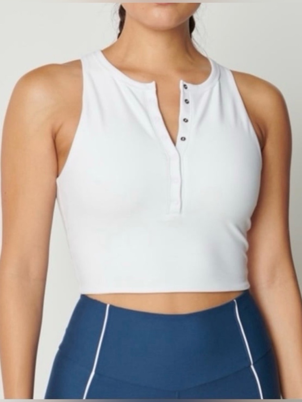 Abercrombie & Fitch YPB SculptLUX Plunge Henley Slim Tank